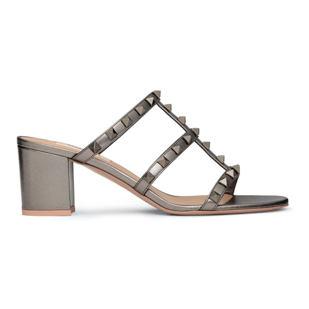 Women's 'Rockstud Laminated' High Heel Mules