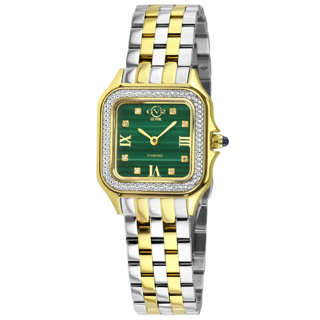 Women's Milan Malachite Dial, Two Toned Ss/IPYG  Bracelet Watch