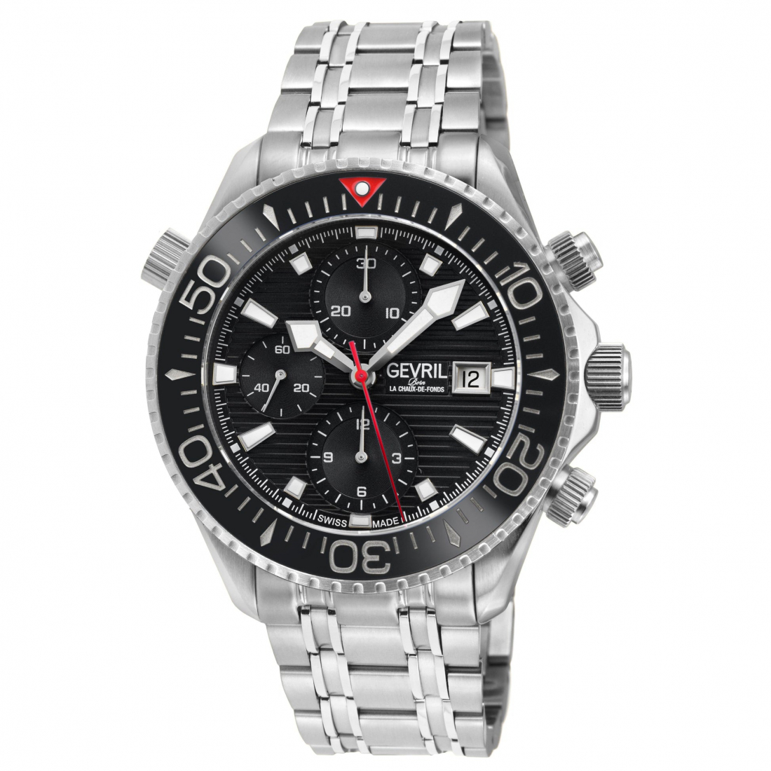 Men's Hudson Yards Chronograph Swiss Automatic, 316L Stainless Steel Case, Black Enamel Watch