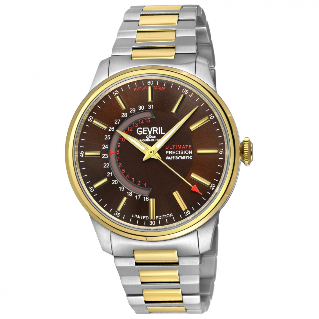 Men's Guggenheim Automatic 316L Stainless Steel Brown Dial, 316L Stainless Steel Ip Gold Watch