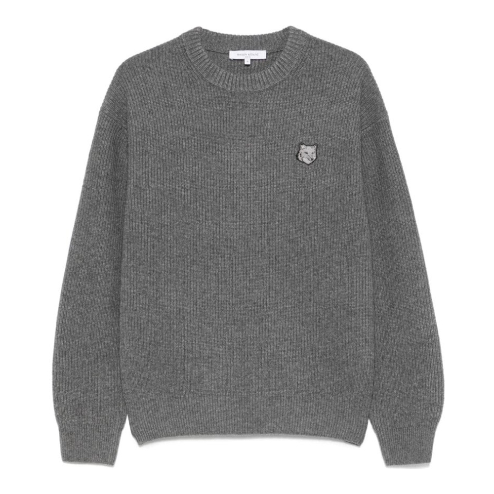 Men's 'Bold Fox Head-Patch Ribbed' Sweater