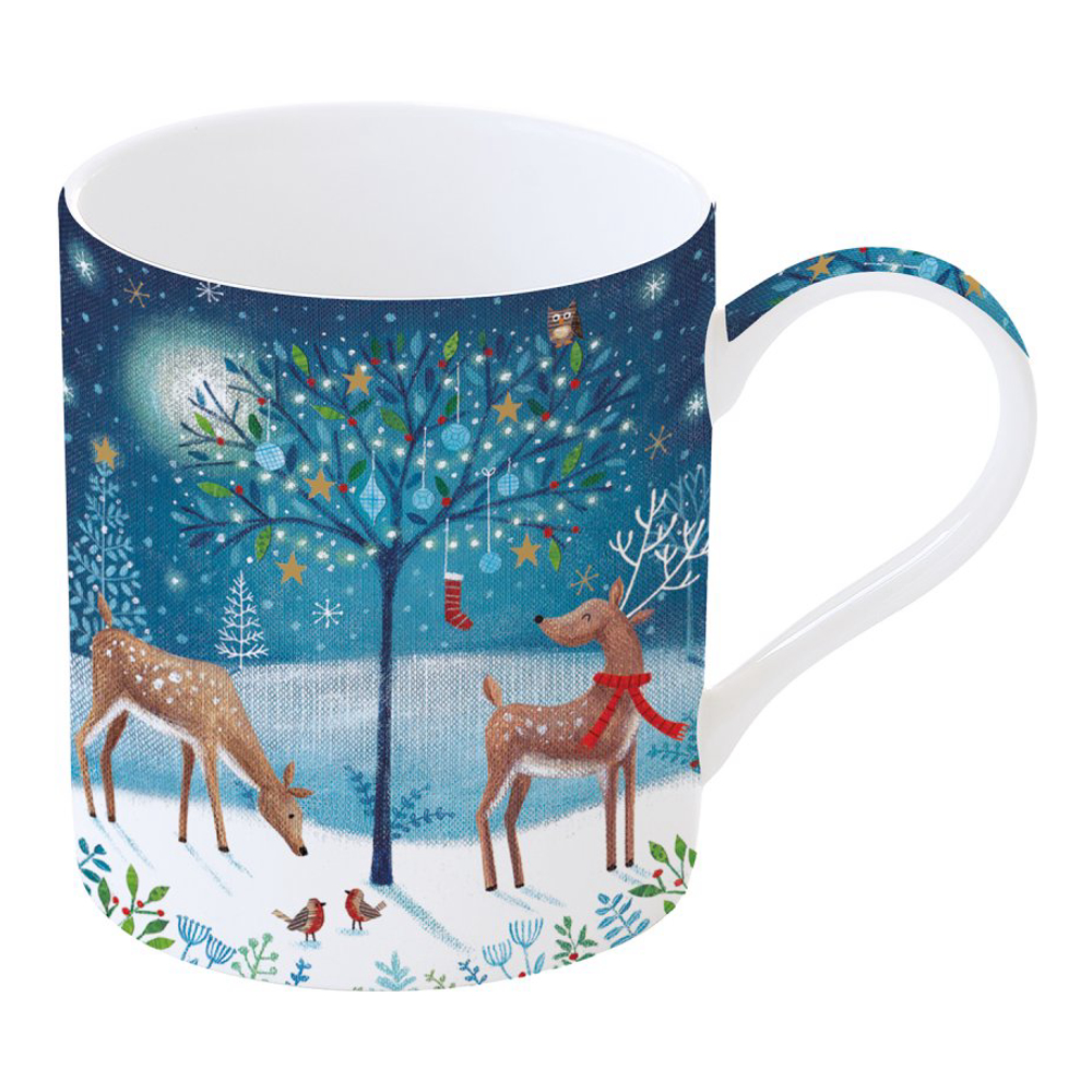 Porcelain Mug 350 ml In Gift Box With Love At Christmas Deers