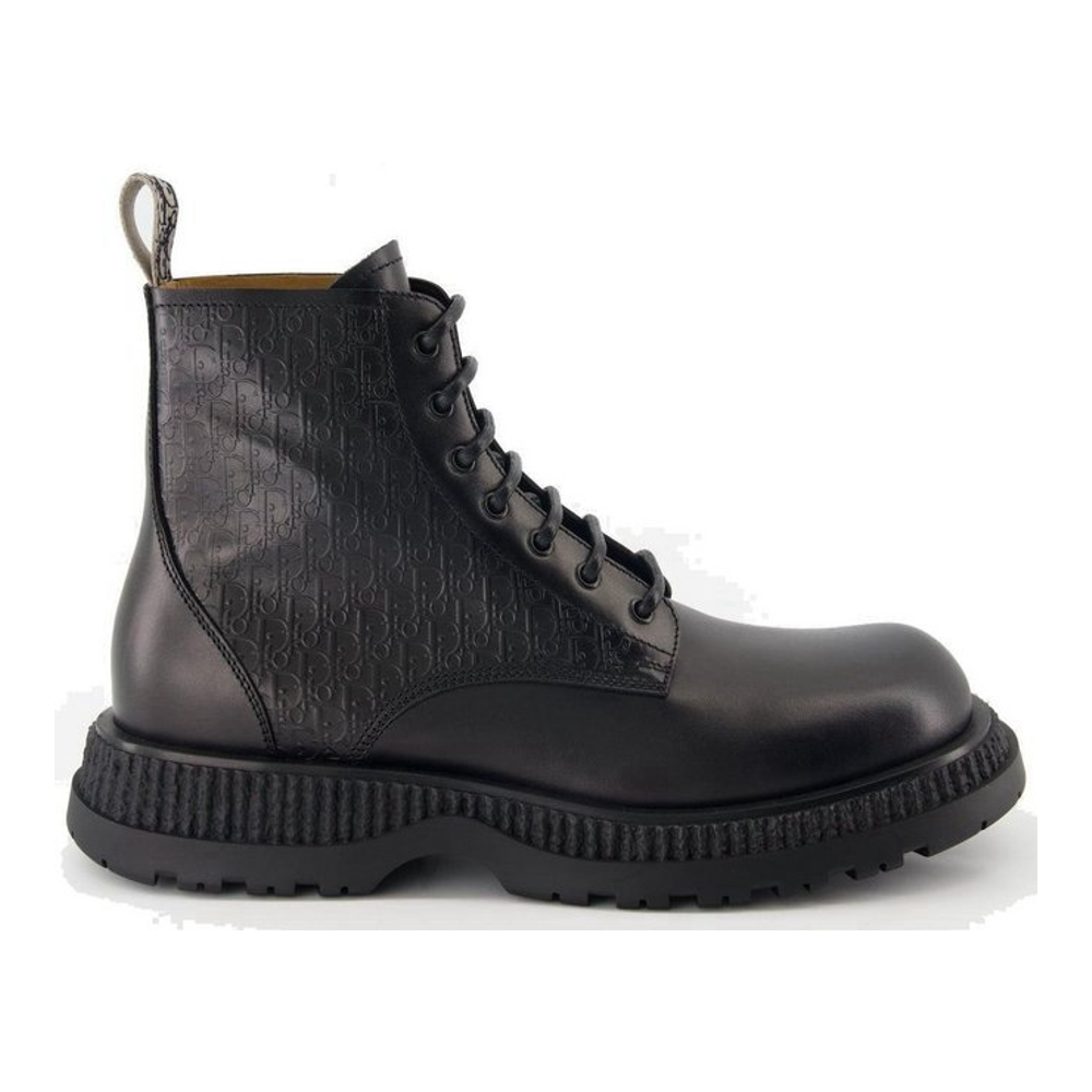 Men's 'Oblique Printed Round-Toe' Combat Boots