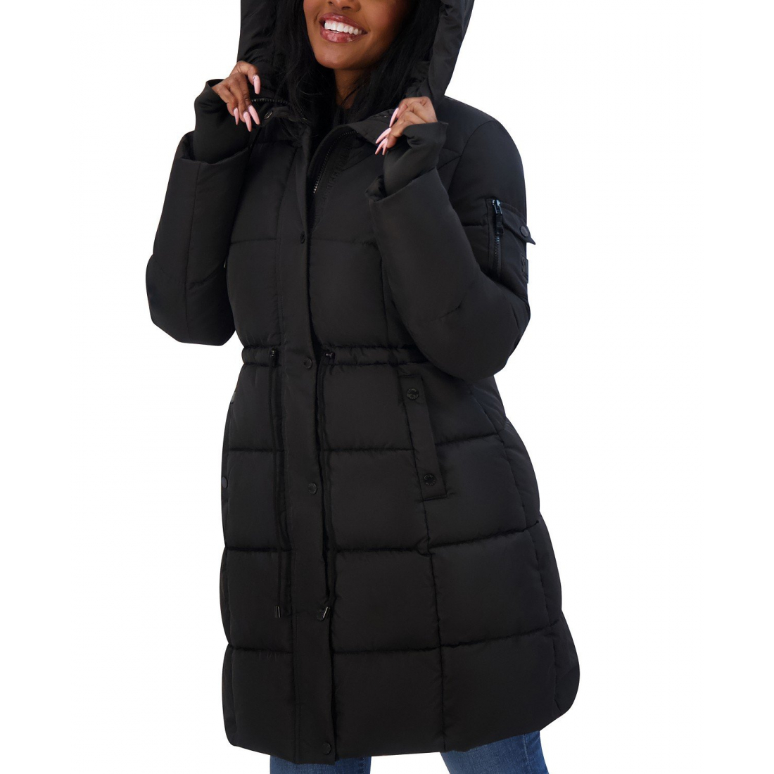 Women's 'Juniors' Hooded Puffer Anorak Coat'