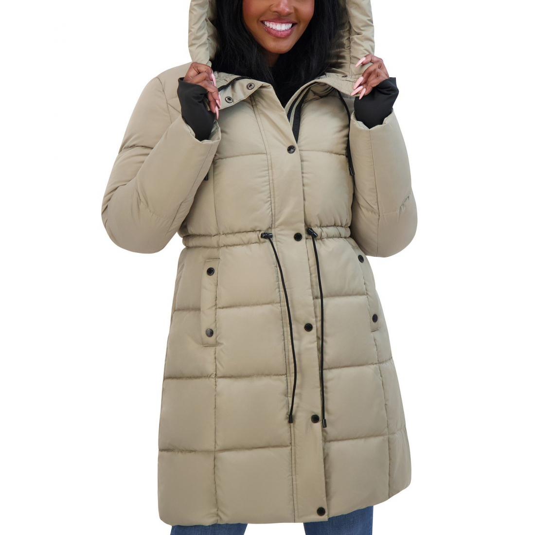 Women's 'Juniors' Hooded Puffer Anorak Coat'