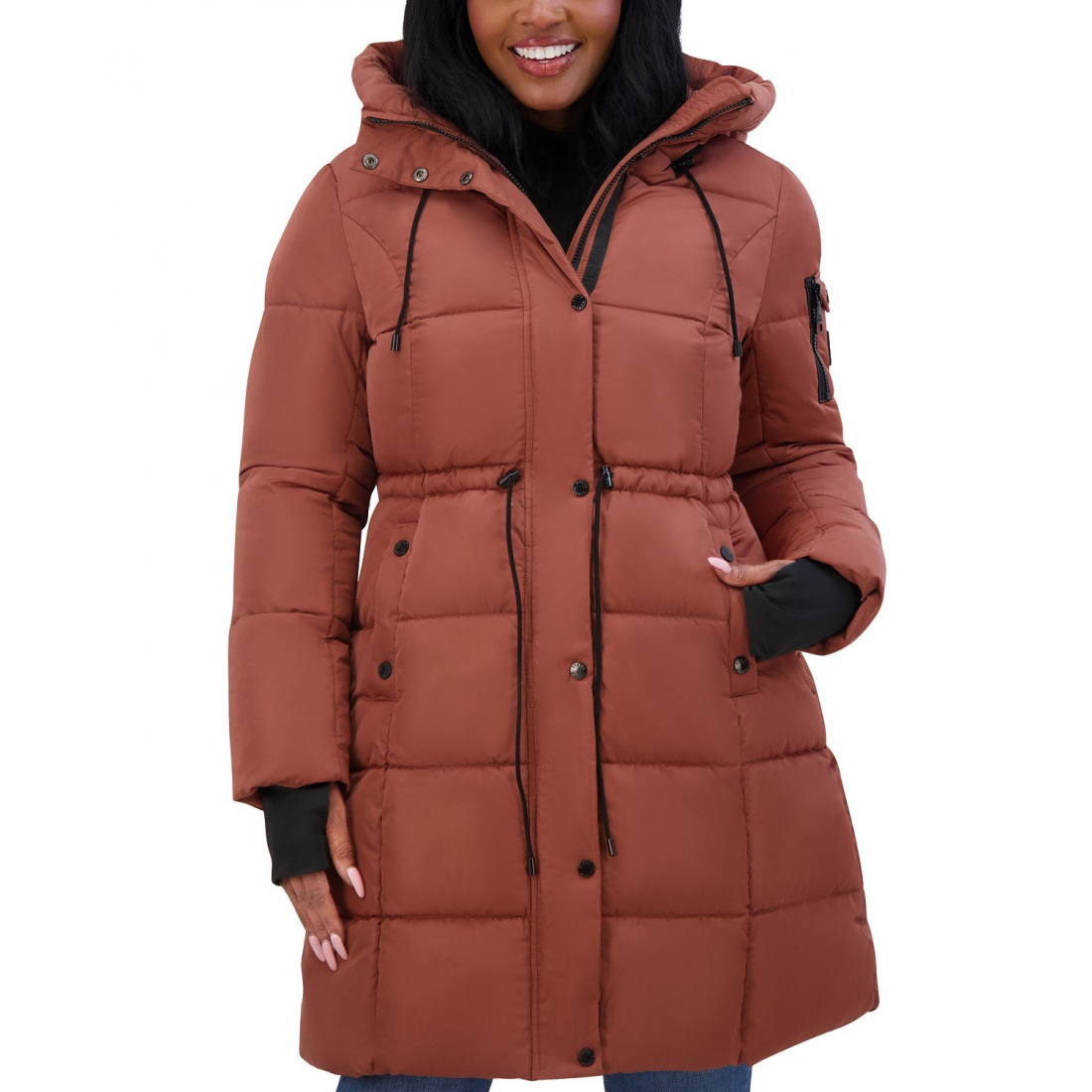 Women's 'Juniors' Hooded Puffer Anorak Coat'