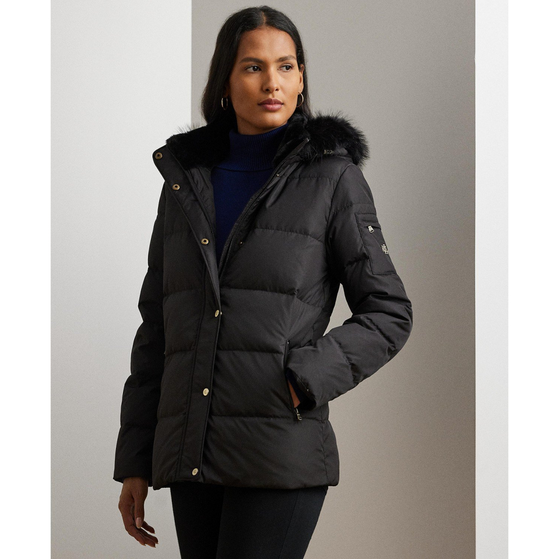 'Faux-Fur Hooded Puffer Coat' für Damen