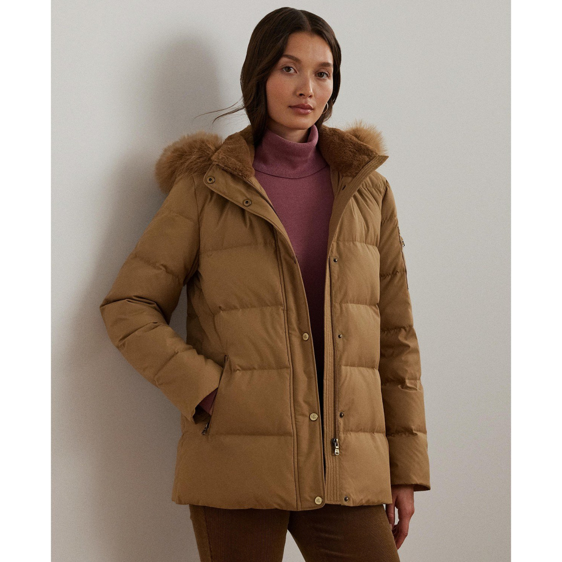 'Faux-Fur Hooded Puffer Coat' für Damen