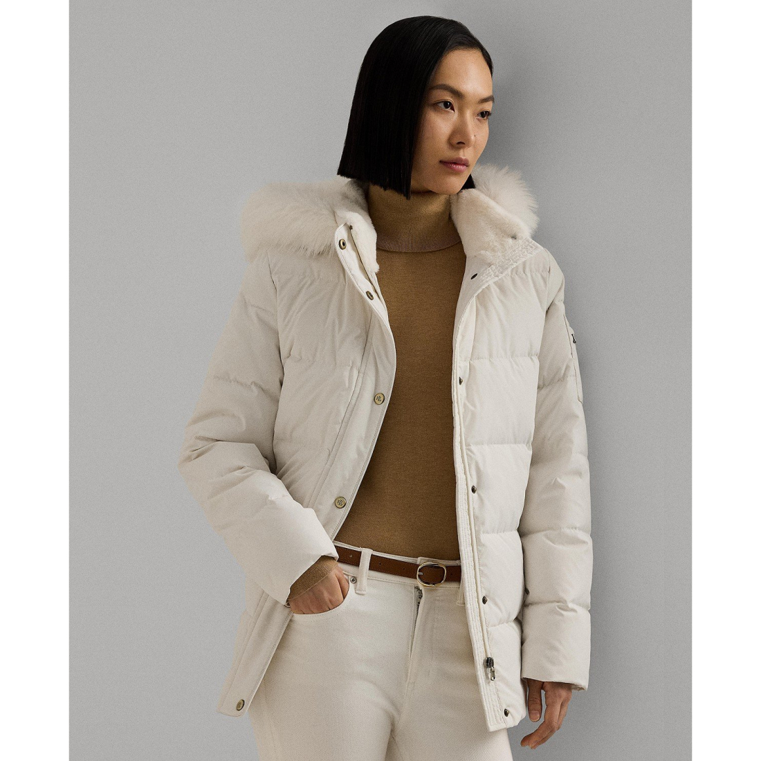 'Faux-Fur Hooded Puffer Coat' pour Femmes