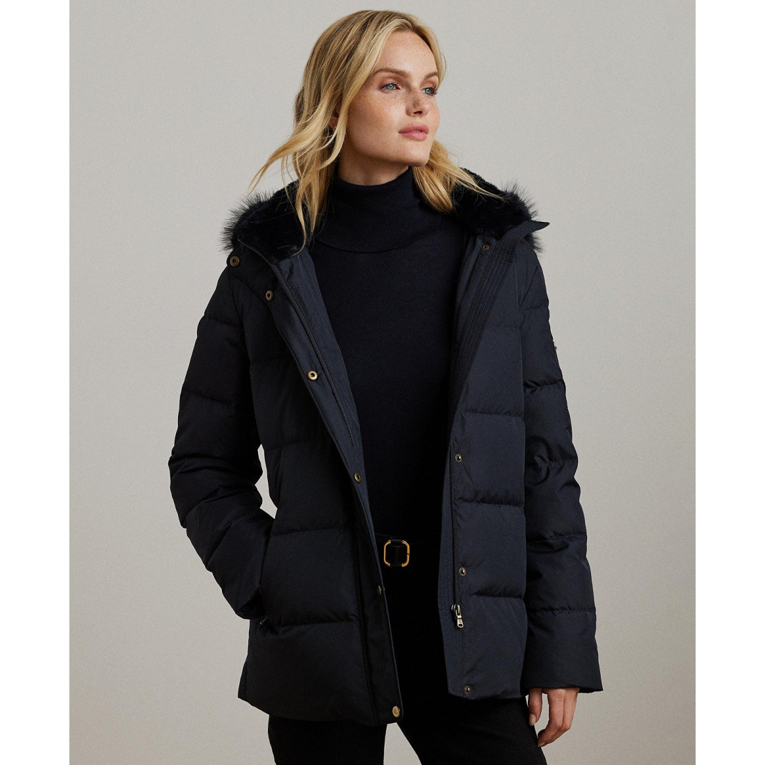 'Faux-Fur Hooded Puffer Coat' pour Femmes