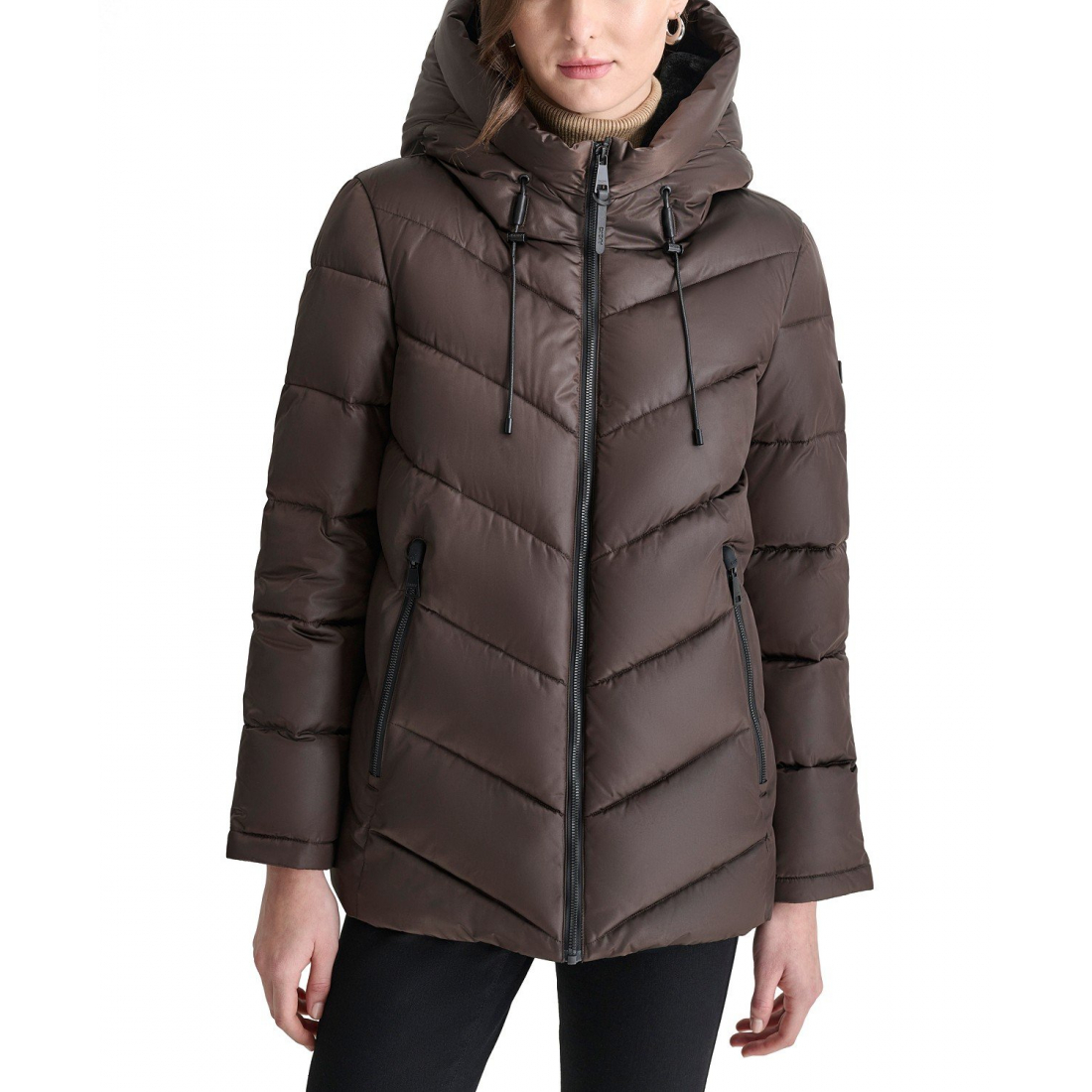 'Hooded Zip-Front Puffer Coat' pour Femmes