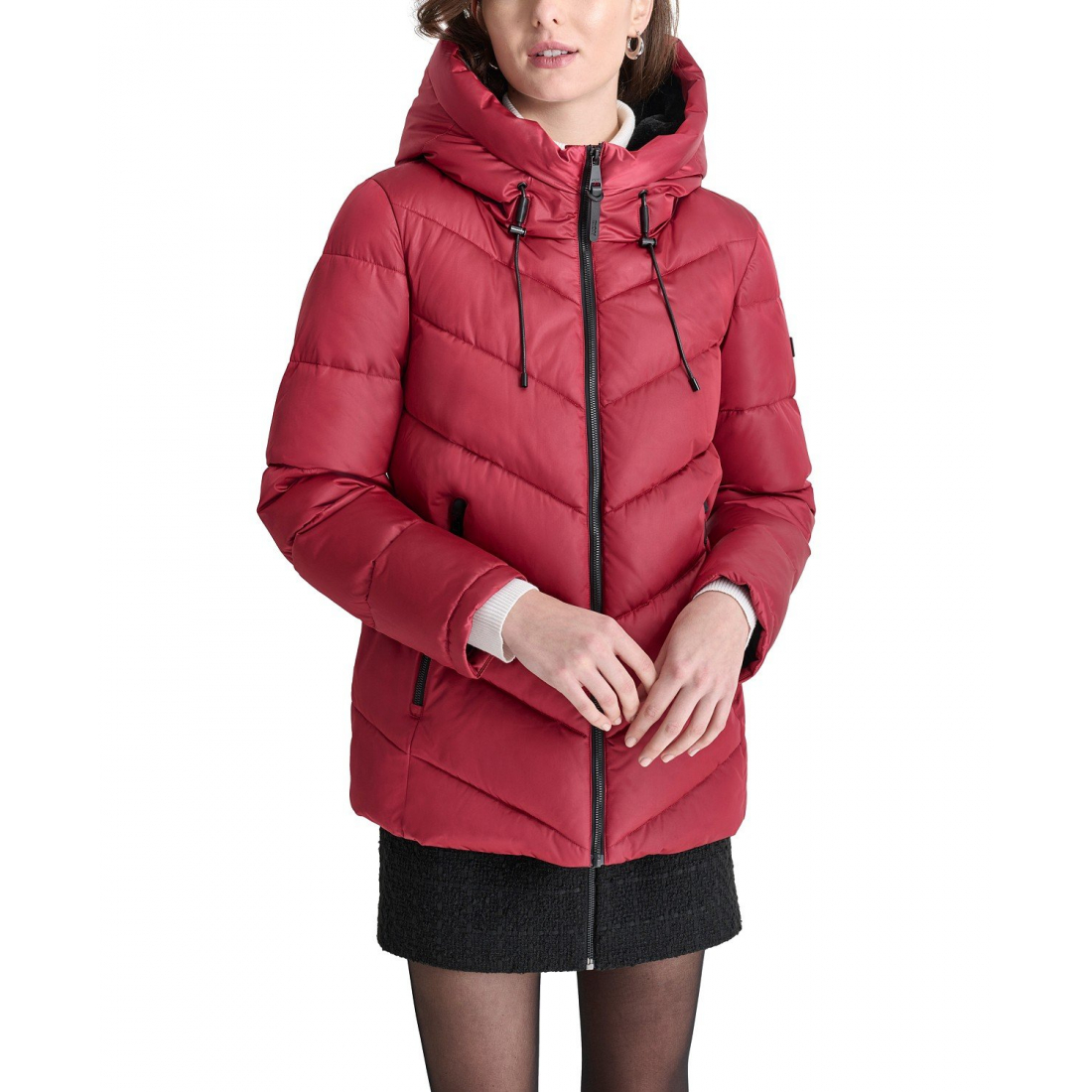 'Hooded Zip-Front Puffer Coat' für Damen