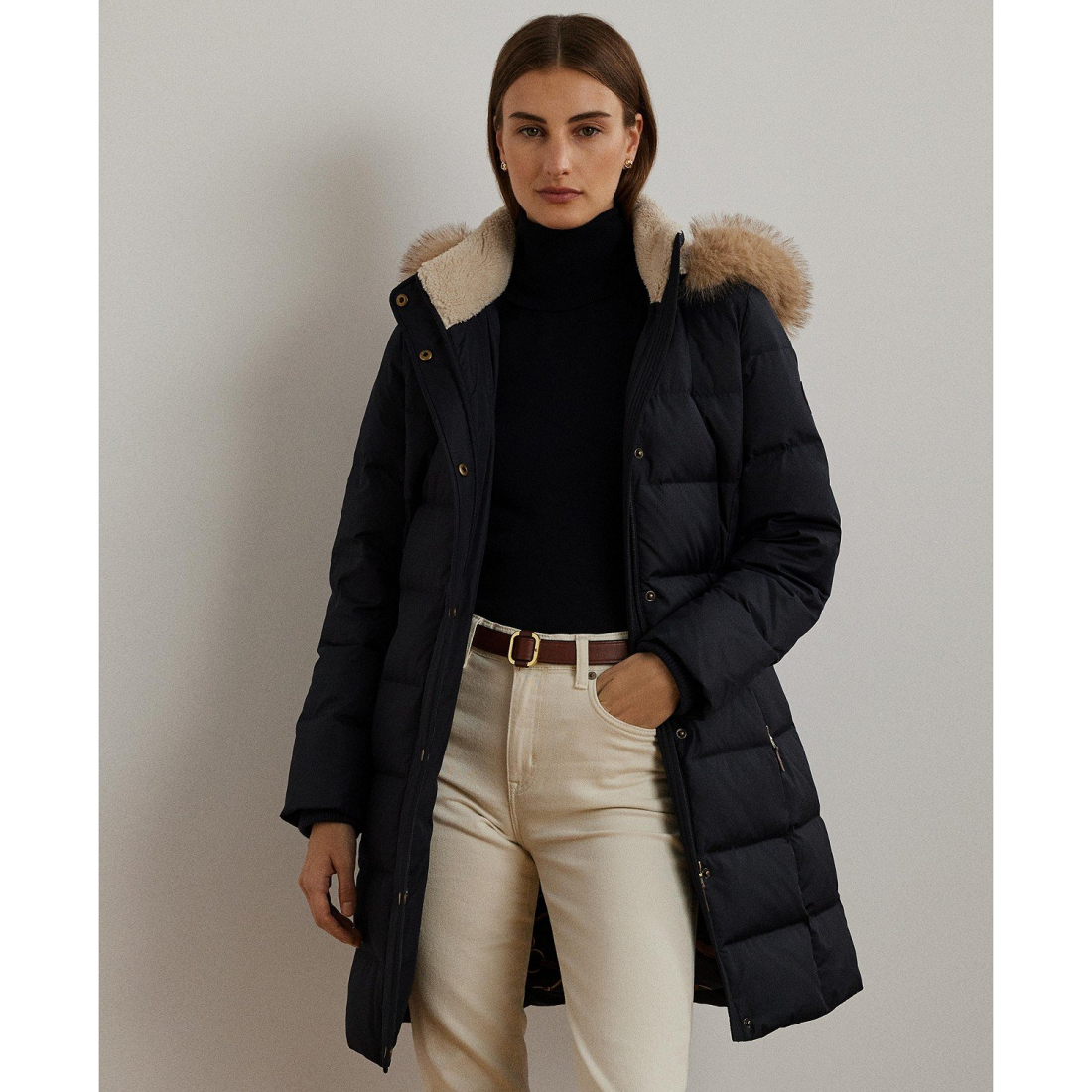 'Faux-Fur Hooded Puffer Coat' für Damen