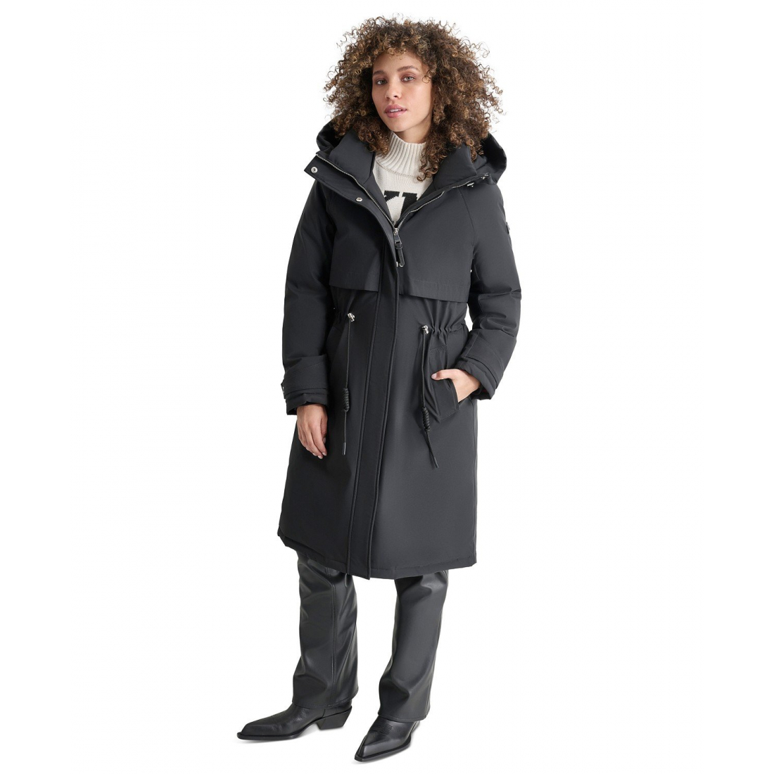 'Hooded Long-Sleeve Anorak Puffer Coat' pour Femmes