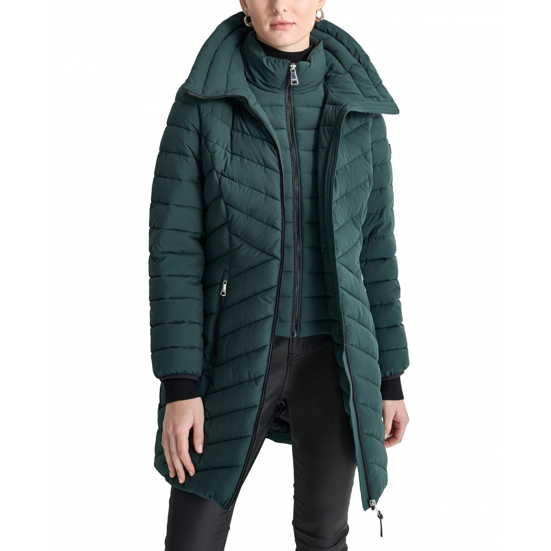 'Bibbed Packable Puffer Coat' pour Femmes