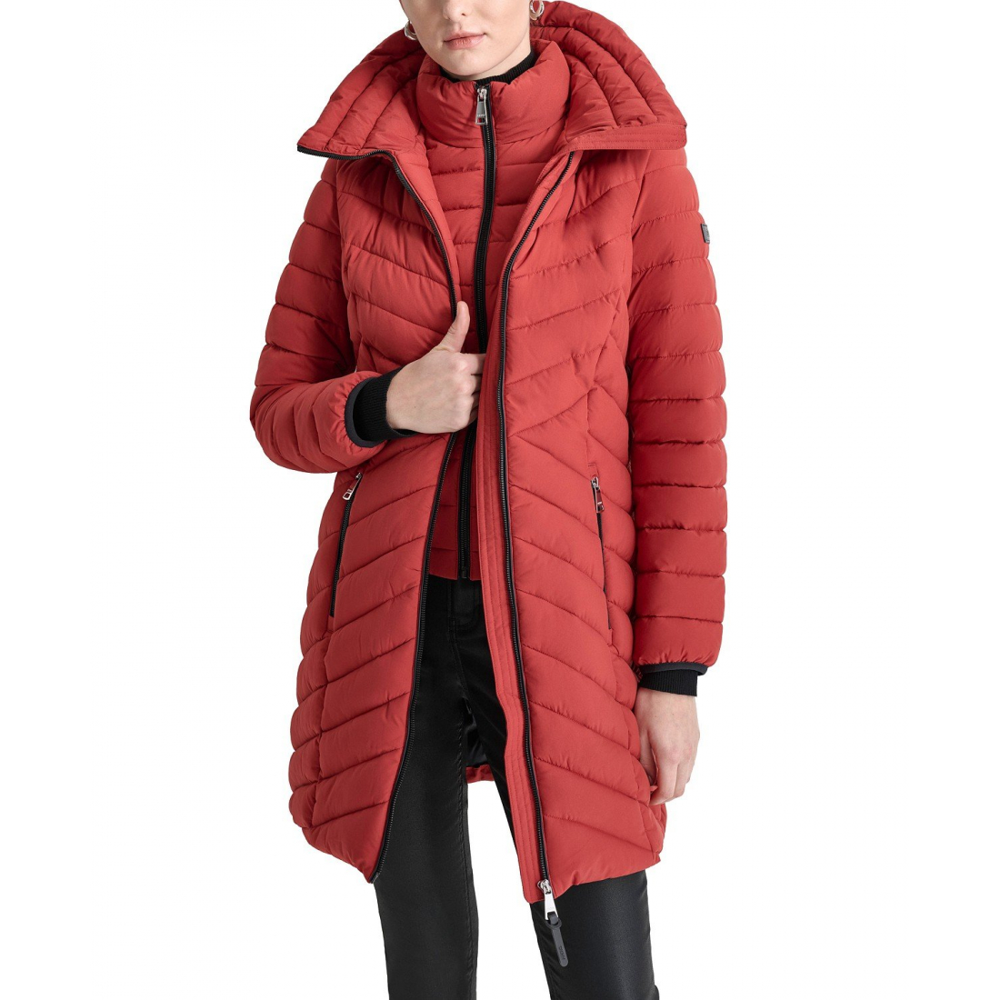 'Bibbed Packable Puffer Coat' pour Femmes