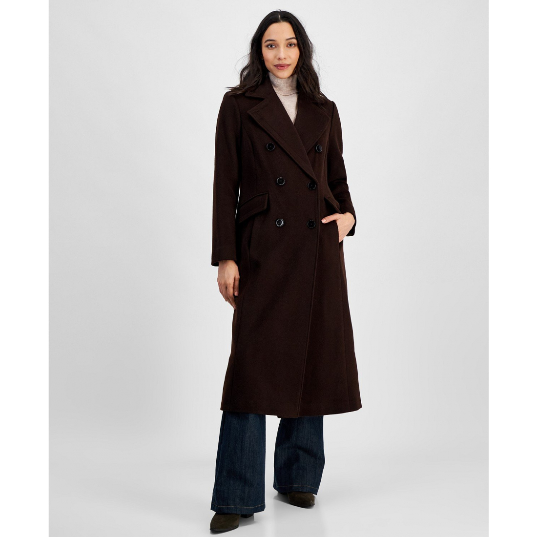 'Double-Breasted Maxi Coat' pour Femmes