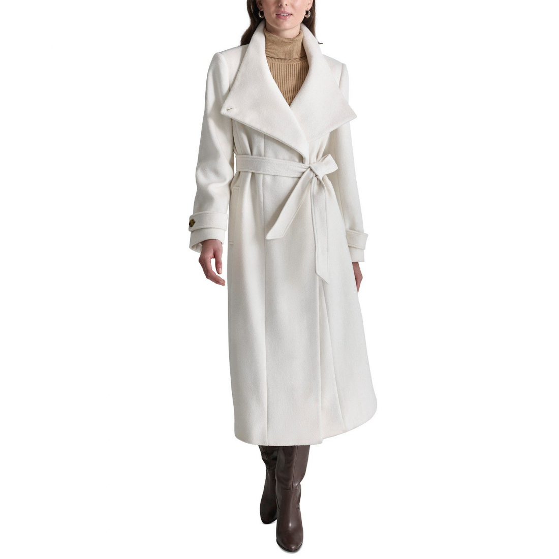 'Belted Wing-Collar Maxi Coat' pour Femmes