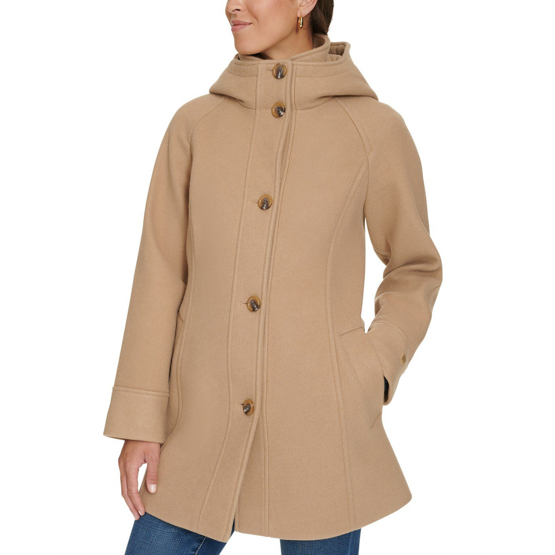 Women's 'Hooded Button-Front Coat'