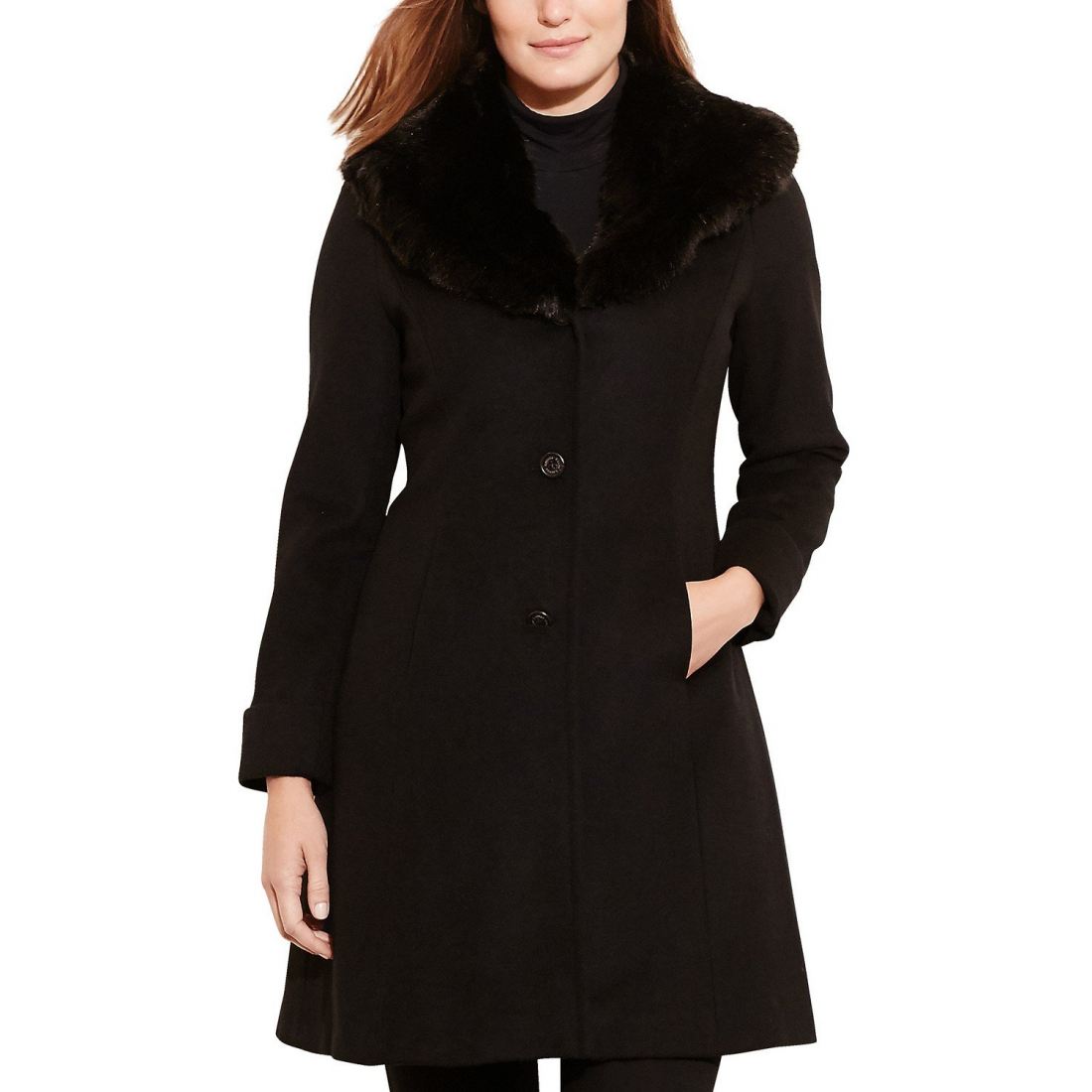 'Faux-Fur-Collar Coat' für Damen