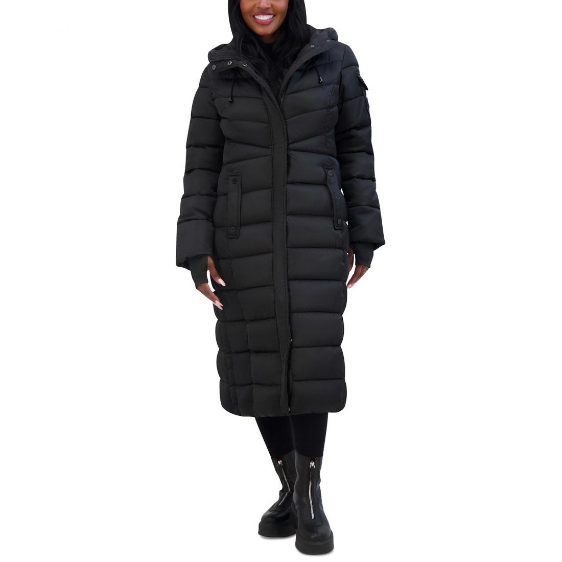 'Juniors' Hooded Maxi Puffer Coat' pour Femmes