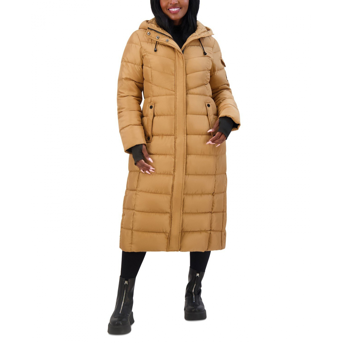 'Juniors' Hooded Maxi Puffer Coat' pour Femmes