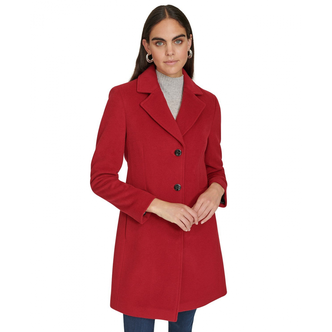 'Single-Breasted Wool Blend Coat' für Damen