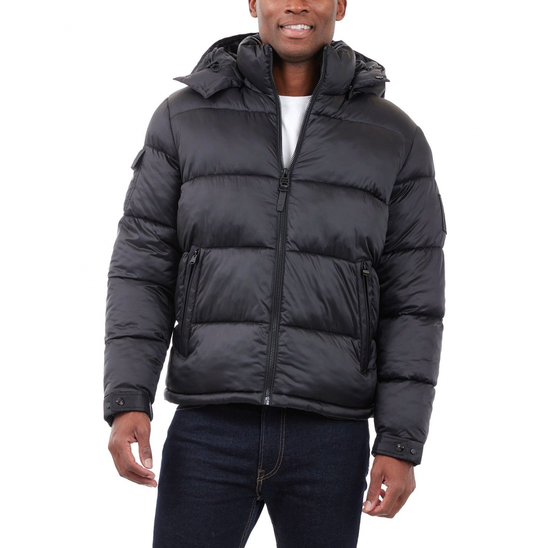 'Heavyweight Metallic Finish Hooded Puffer Jacket' für Herren