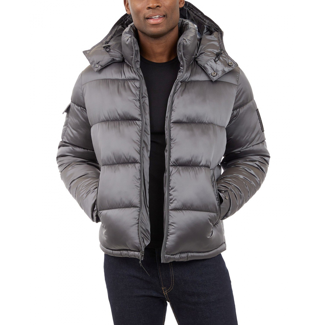 Heavyweight Metallic Finish Hooded Puffer Jacket' pour Hommes