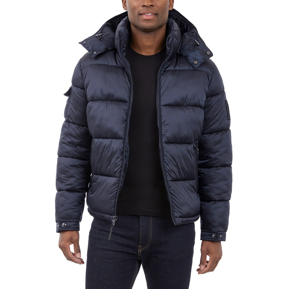 Men's 'Heavyweight Metallic Finish Hooded Puffer Jacket'