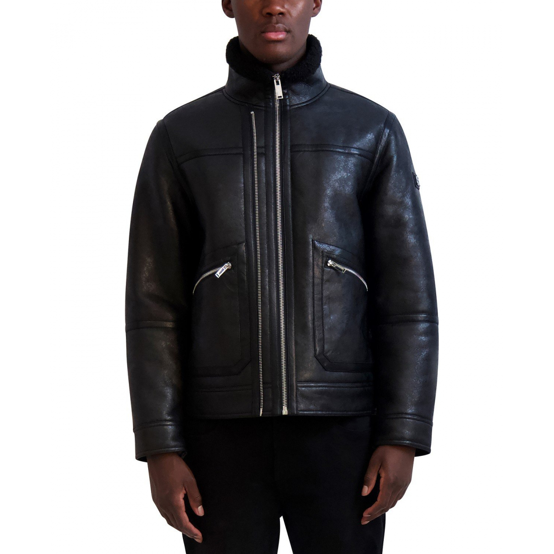 'Faux-Leather Double-Zip Jacket' für Herren