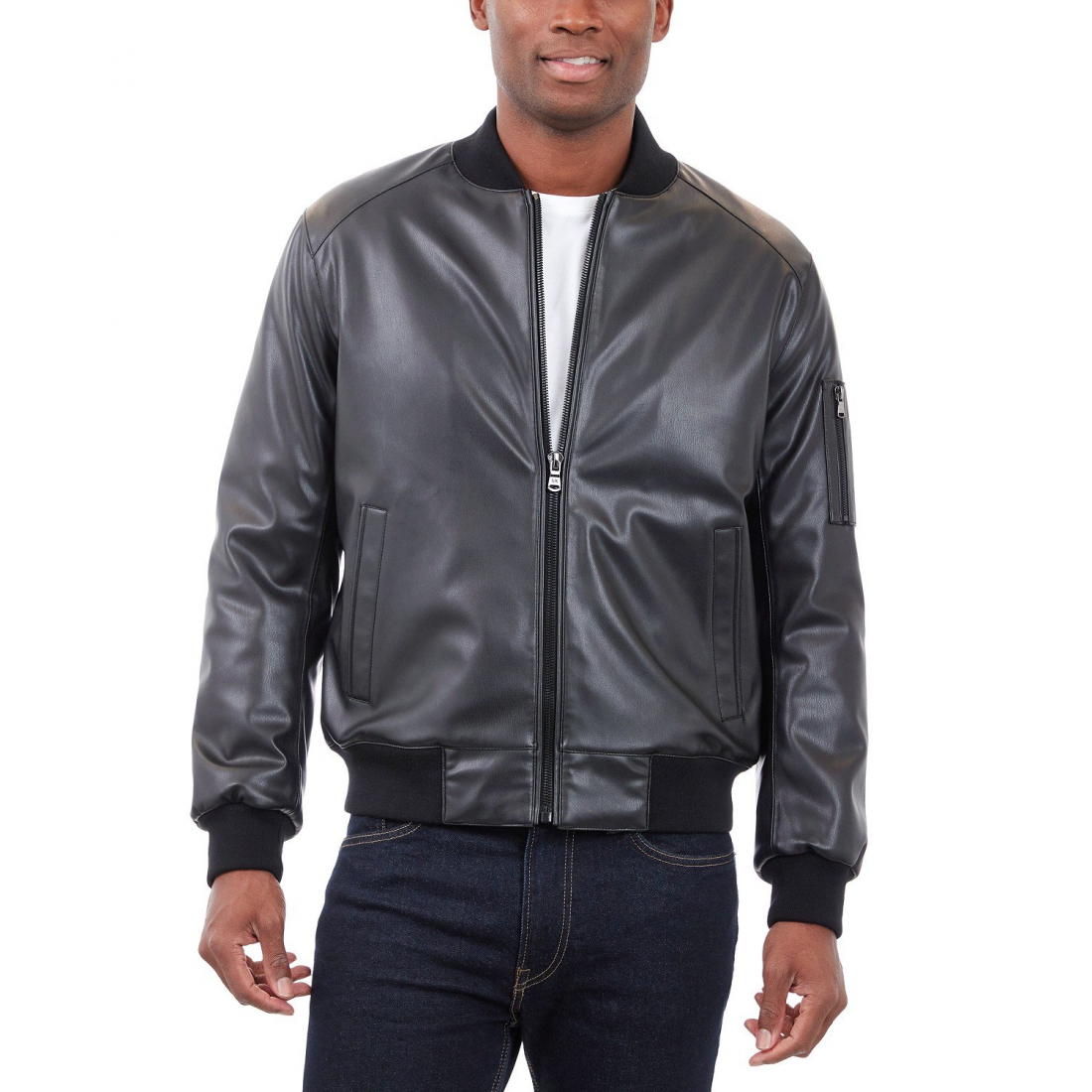 Men's 'Faux Leather Moto Jacket'