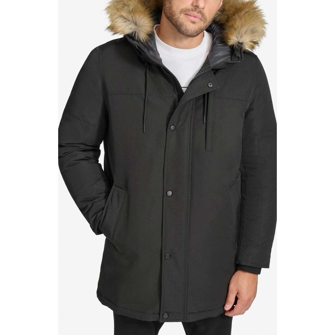 Men's 'Arctic Faille Water Resistant Parka with Removable Faux Fur Trim'