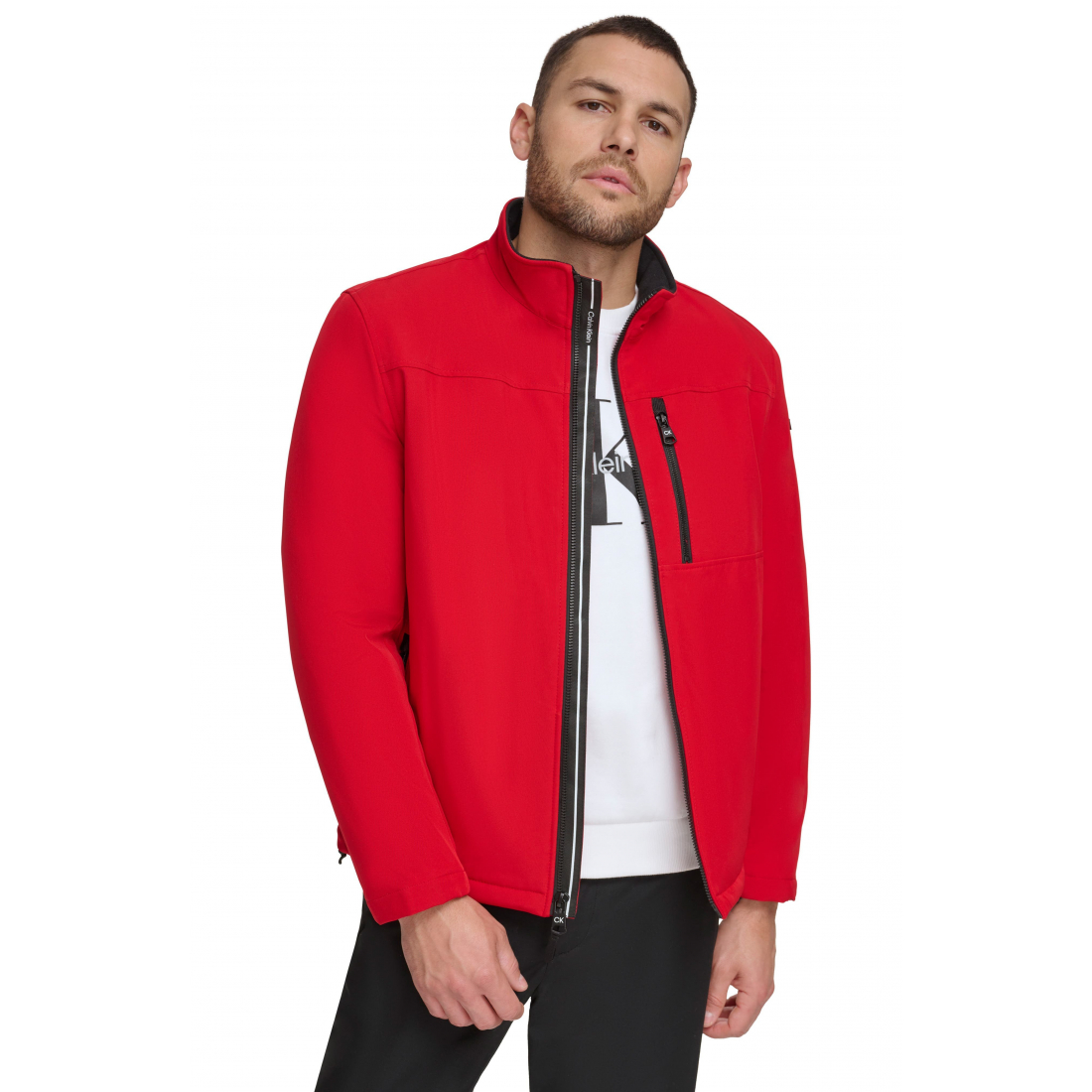 Faux Shearling Lined Soft Shell Jacket' pour Hommes