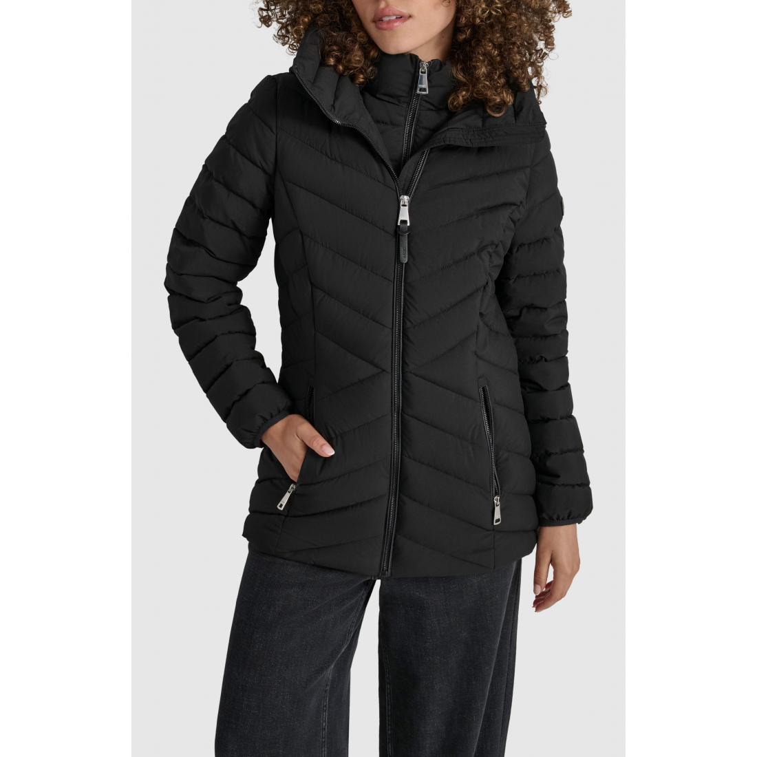 Women's 'Short Stretch Hooded Packable Puffer Jacket'