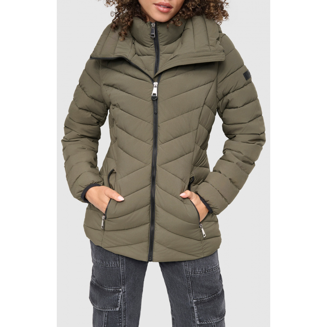 Women's 'Short Stretch Hooded Packable Puffer Jacket'