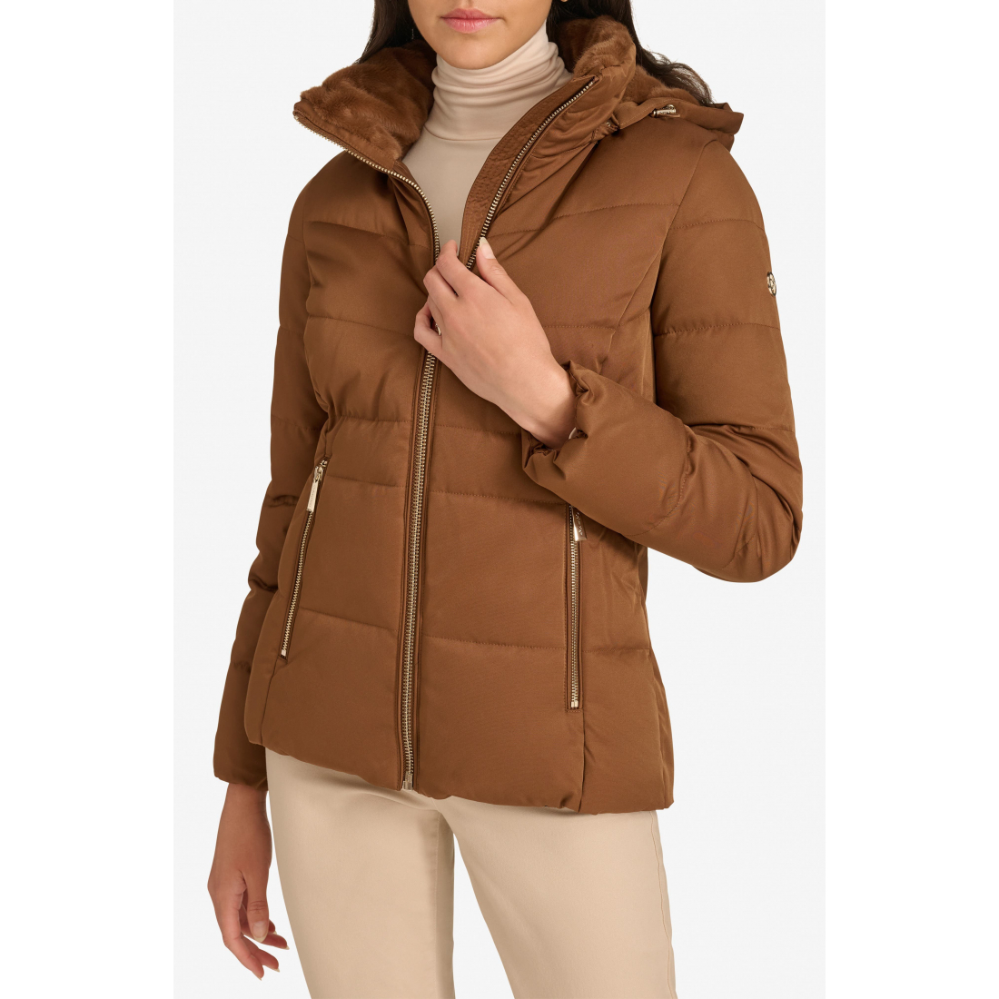 Women's 'Faux Fur Lined Stretch Quilted Jacket'