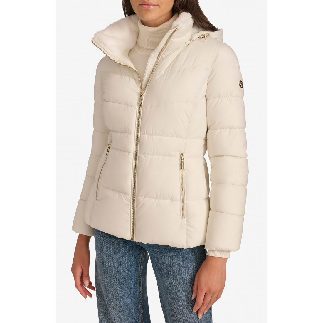 Women's 'Faux Fur Lined Stretch Quilted Jacket'