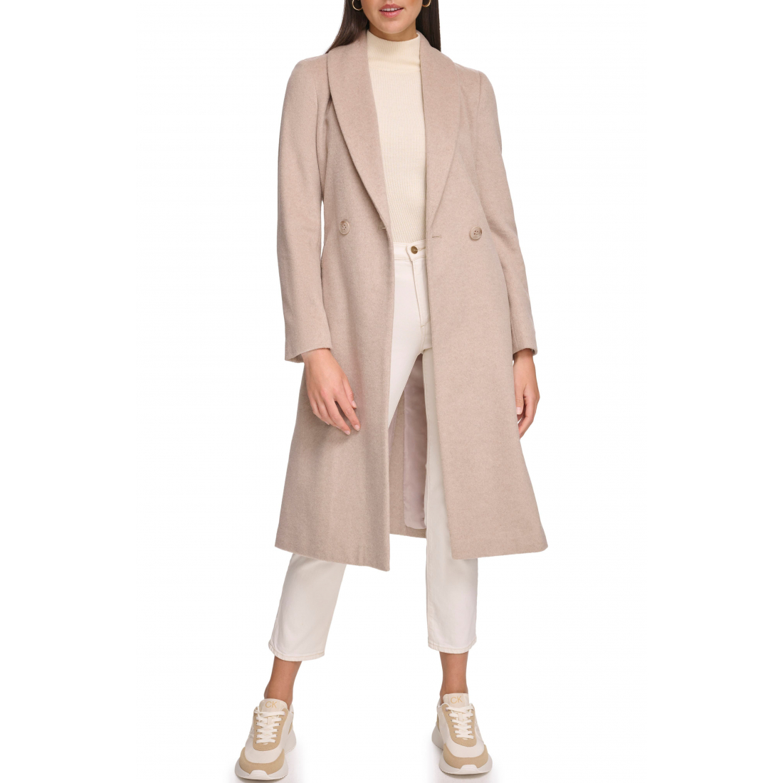 'B Luxe Tie Waist Wool Blend Coat' für Damen