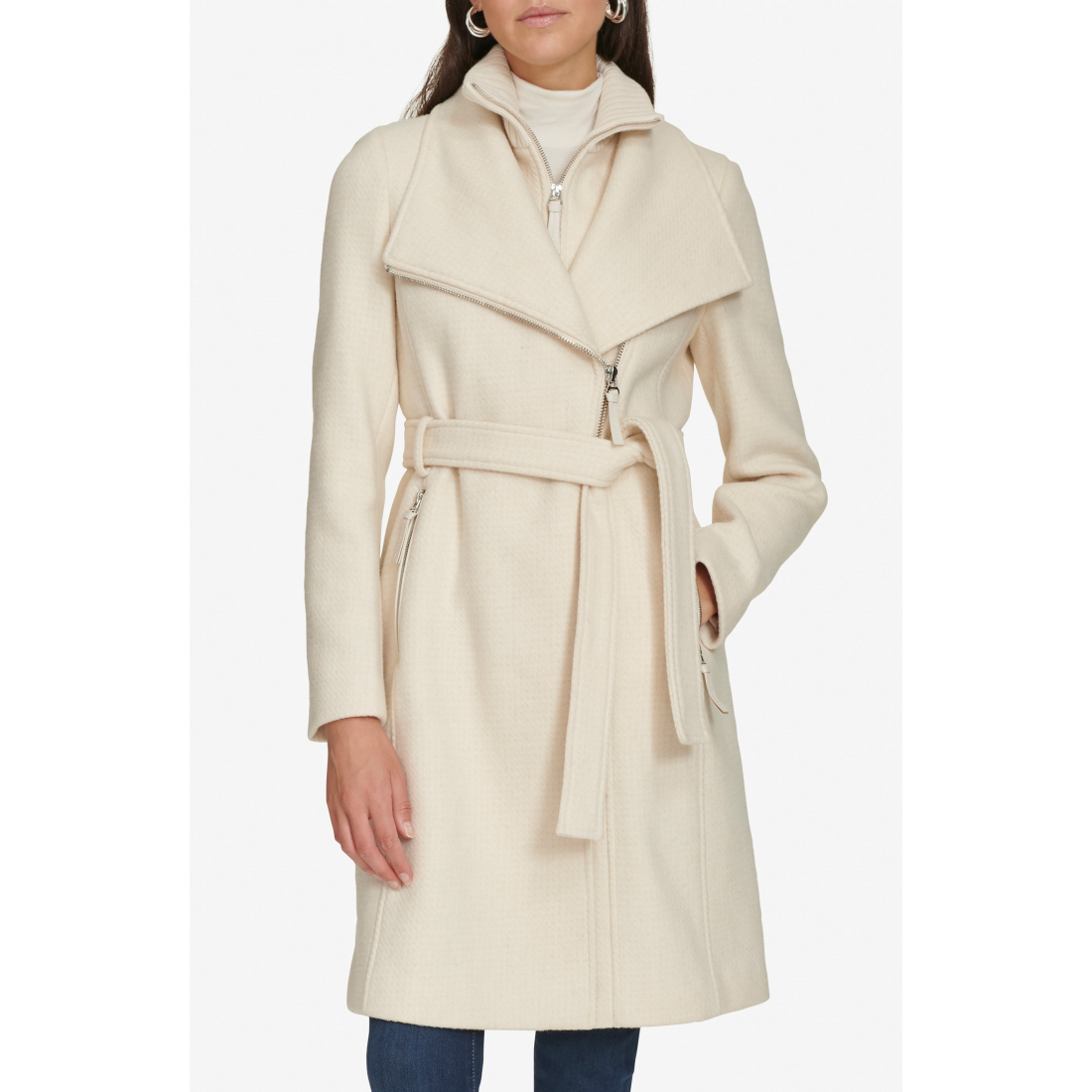 Women's 'Angled Zip Twill Coat'