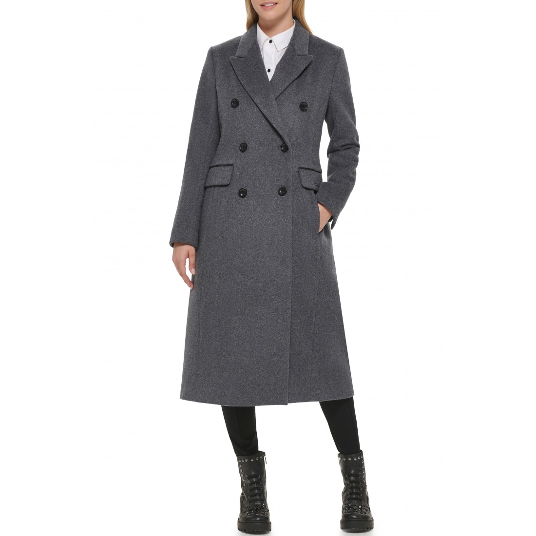 Wool Blend Double Breasted Coat' pour Femmes