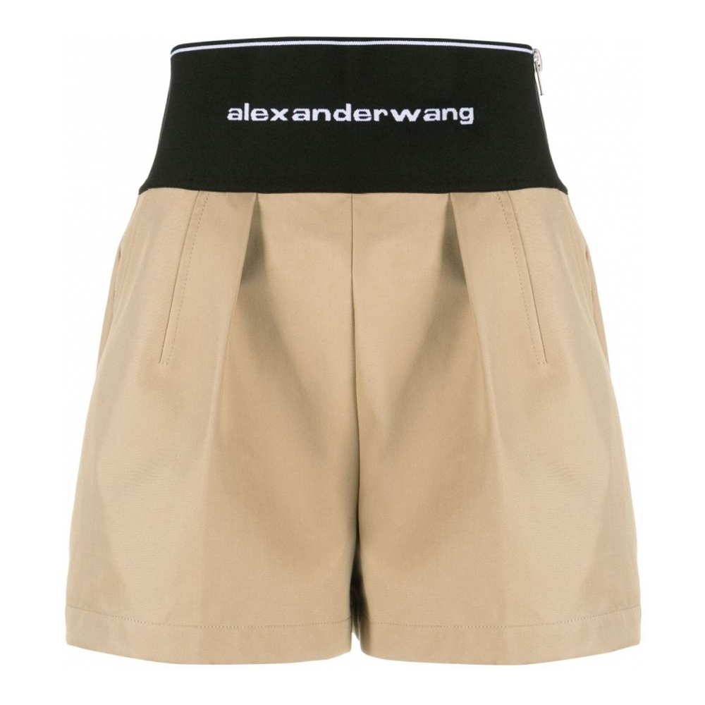 Women's 'Logo-Waist Pleated' Shorts