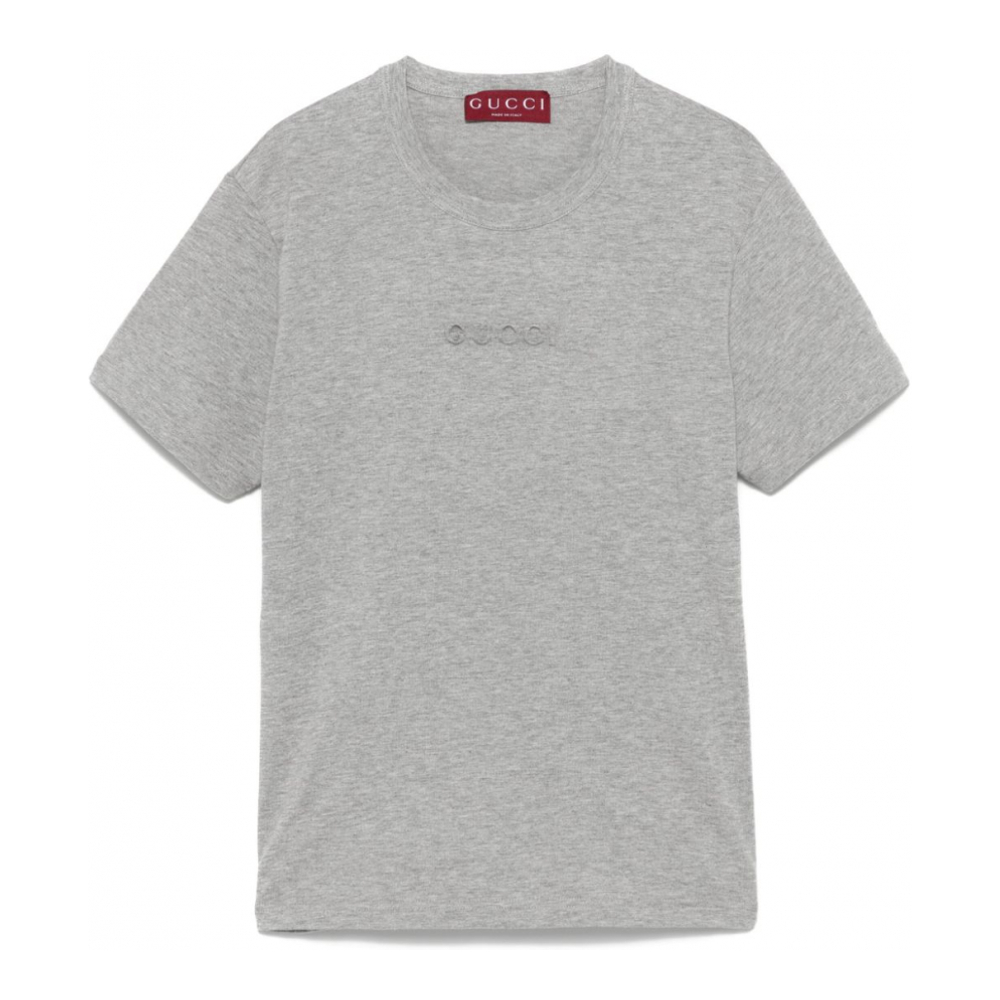 'Logo-Embossed' T-Shirt für Damen