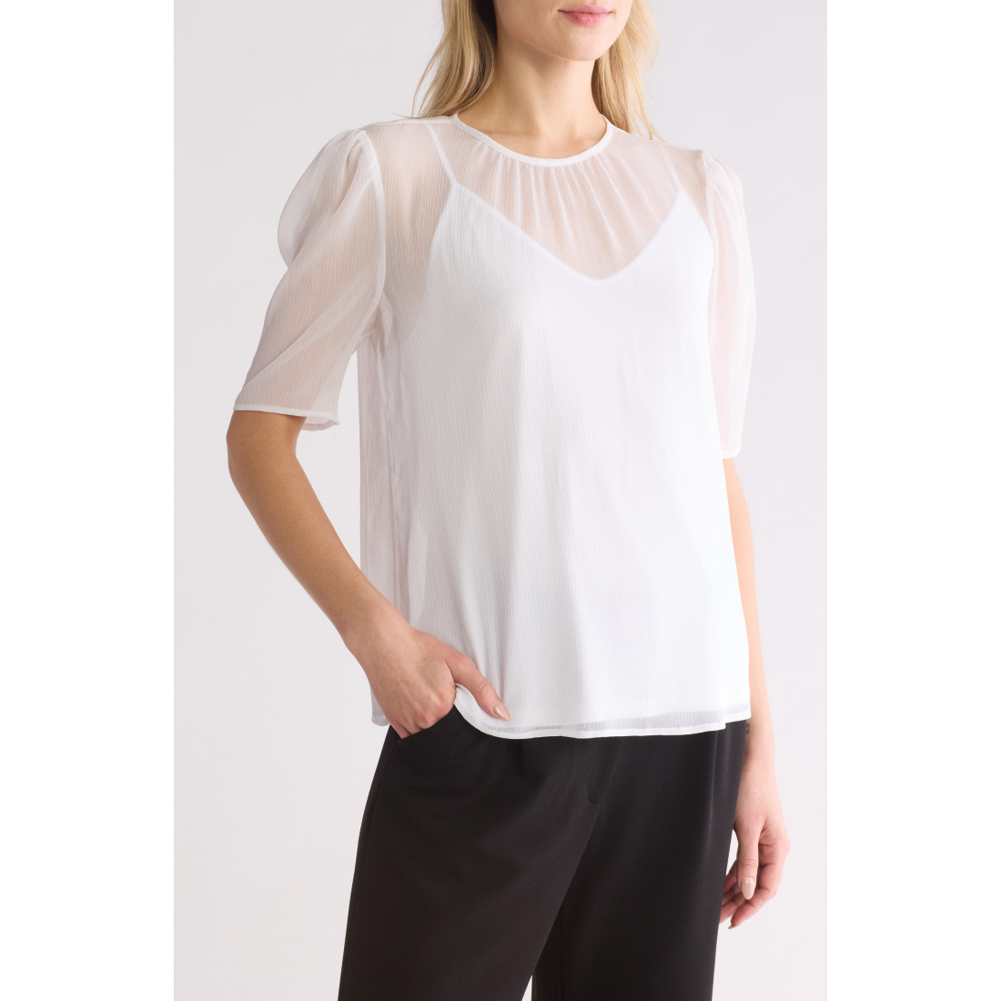 'Chiffon' Kurzarm Top für Damen