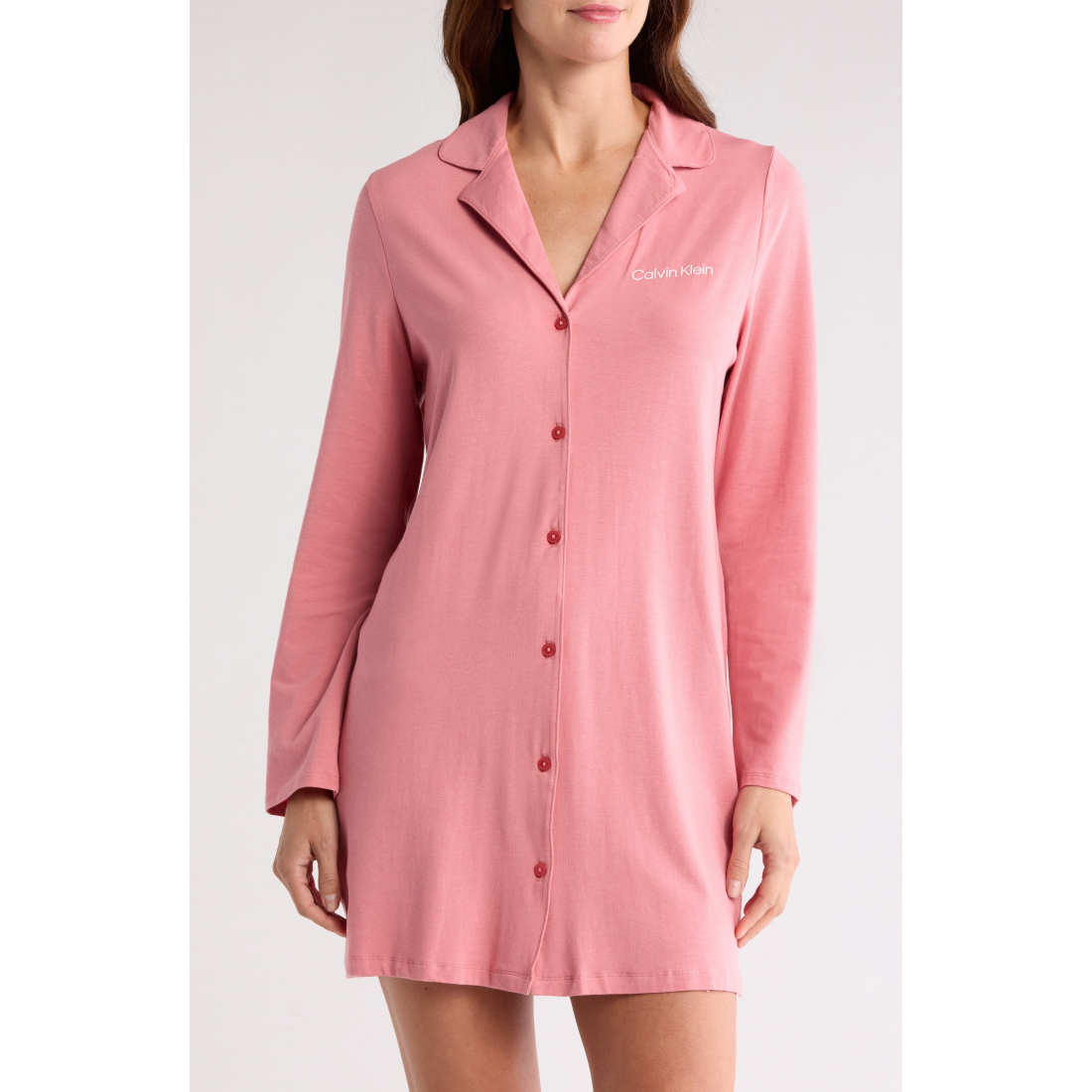 'Long Sleeve Button Front' Pyjama-Hemd für Damen