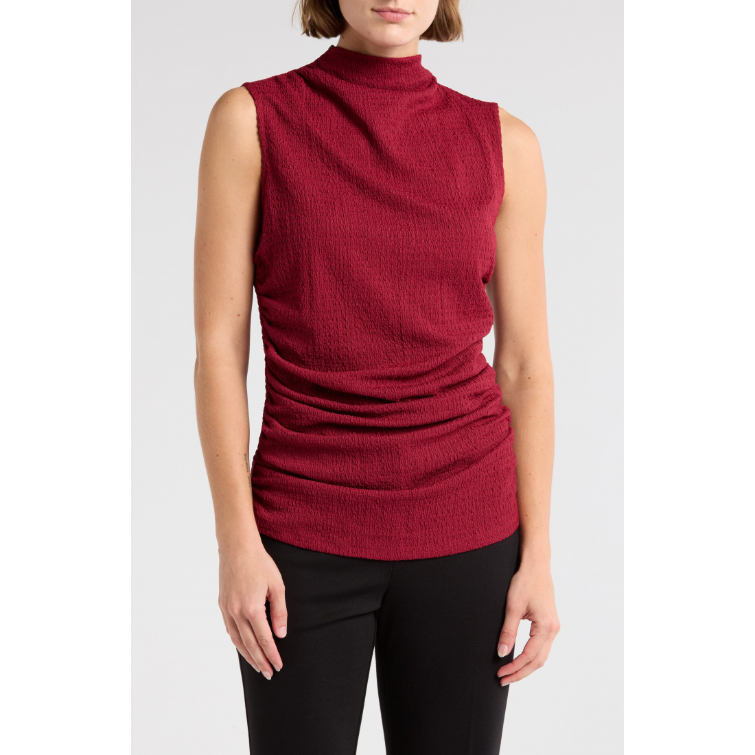 'Textured Mock Neck' Ärmelloses Top für Damen