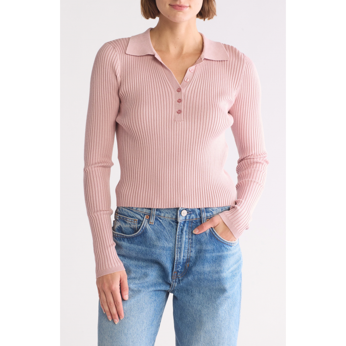 'Rib Polo' Pullover für Damen