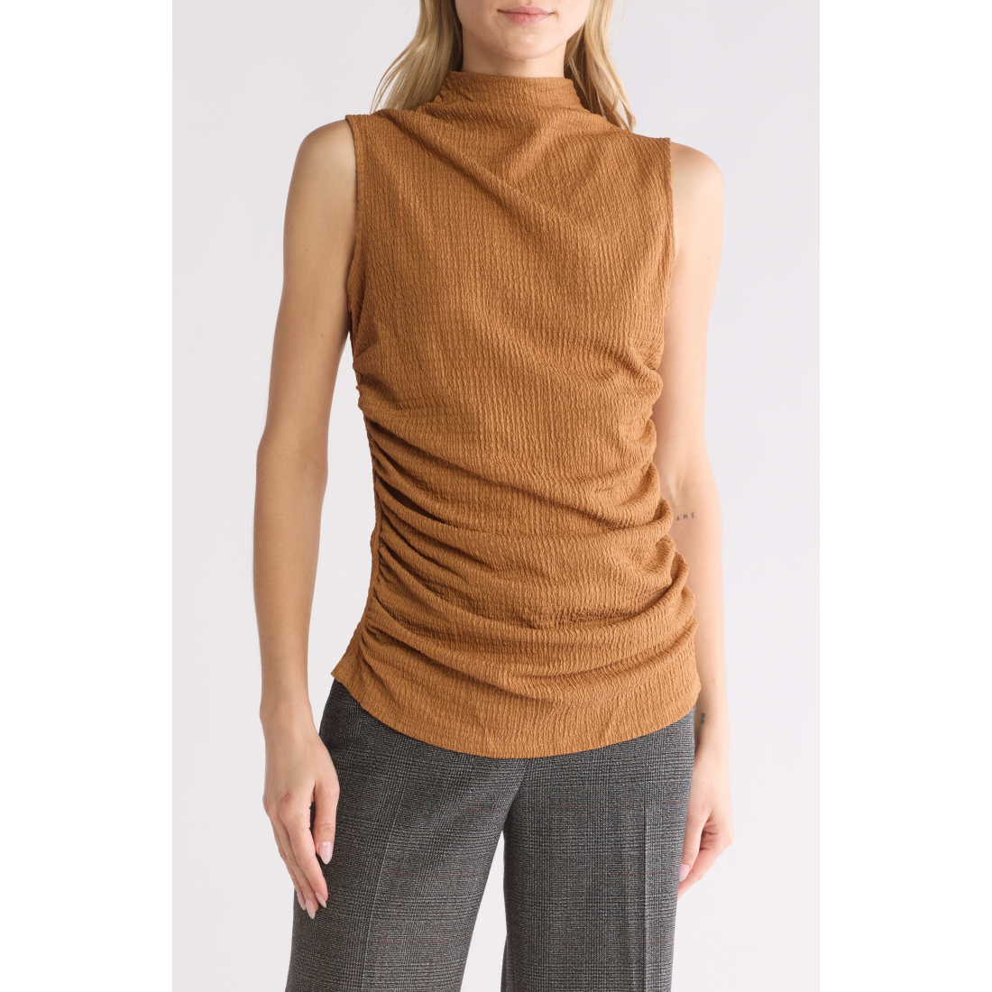 'Textured Mock Neck' Ärmelloses Top für Damen