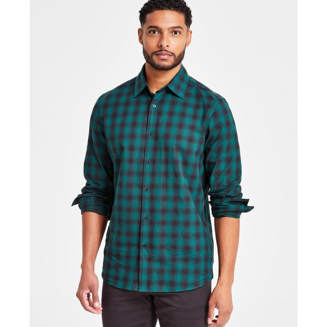 Men's 'Classic-Fit Shadow Plaid' Shirt