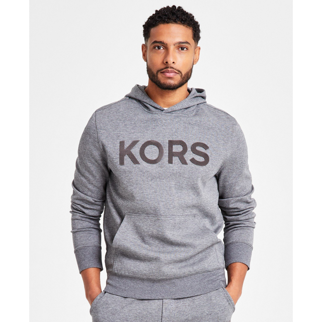 Men's 'Modern-Fit Stretch Textured Logo' Hoodie